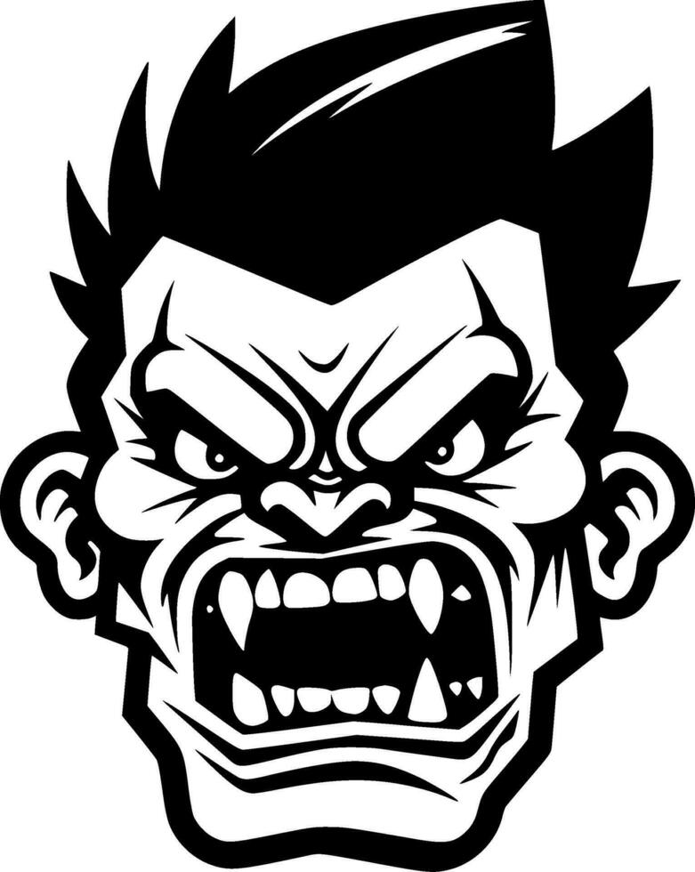 Zombie - Black and White Isolated Icon - Vector illustration