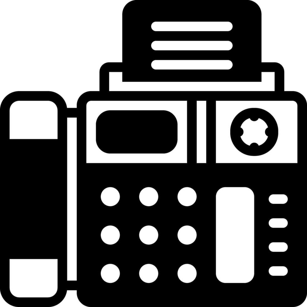 solid icon for fax vector