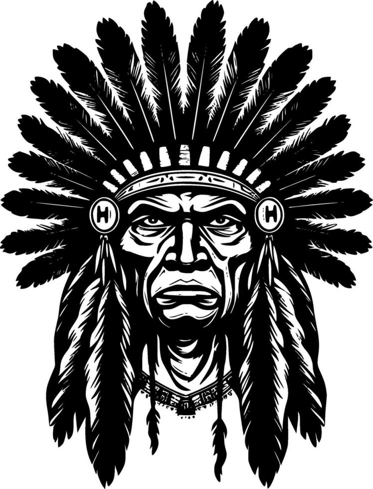 Indian Chief - High Quality Vector Logo - Vector illustration ideal for T-shirt graphic