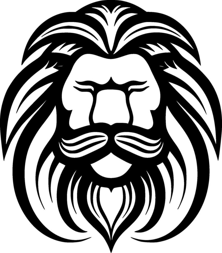 Lion, Black and White Vector illustration