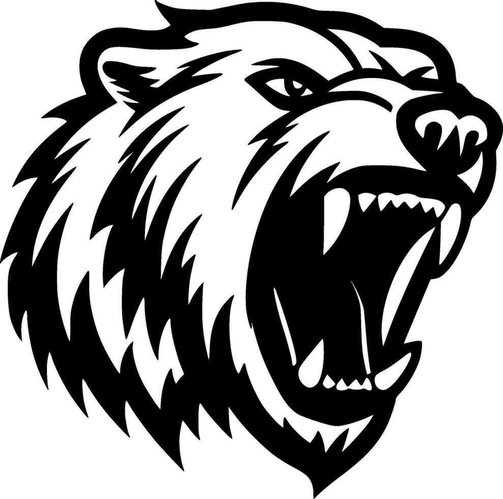 Bear - Black and White Isolated Icon - Vector illustration