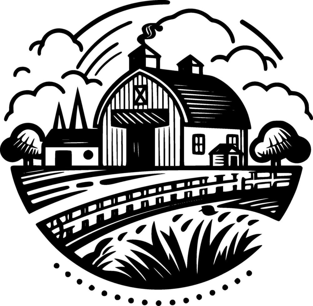 Farm - Minimalist and Flat Logo - Vector illustration