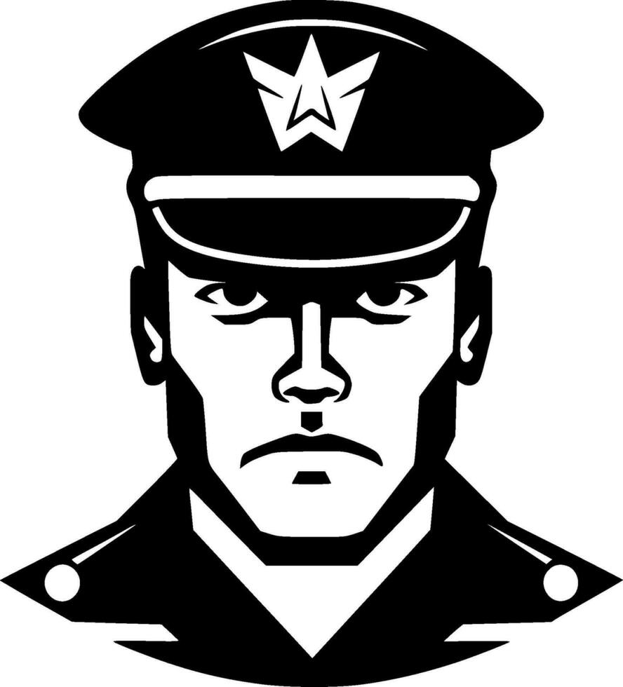 Military, Black and White Vector illustration