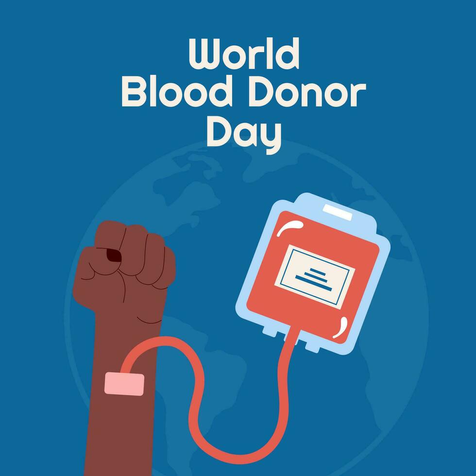 mundo sangre donante día antecedentes en plano estilo. vector