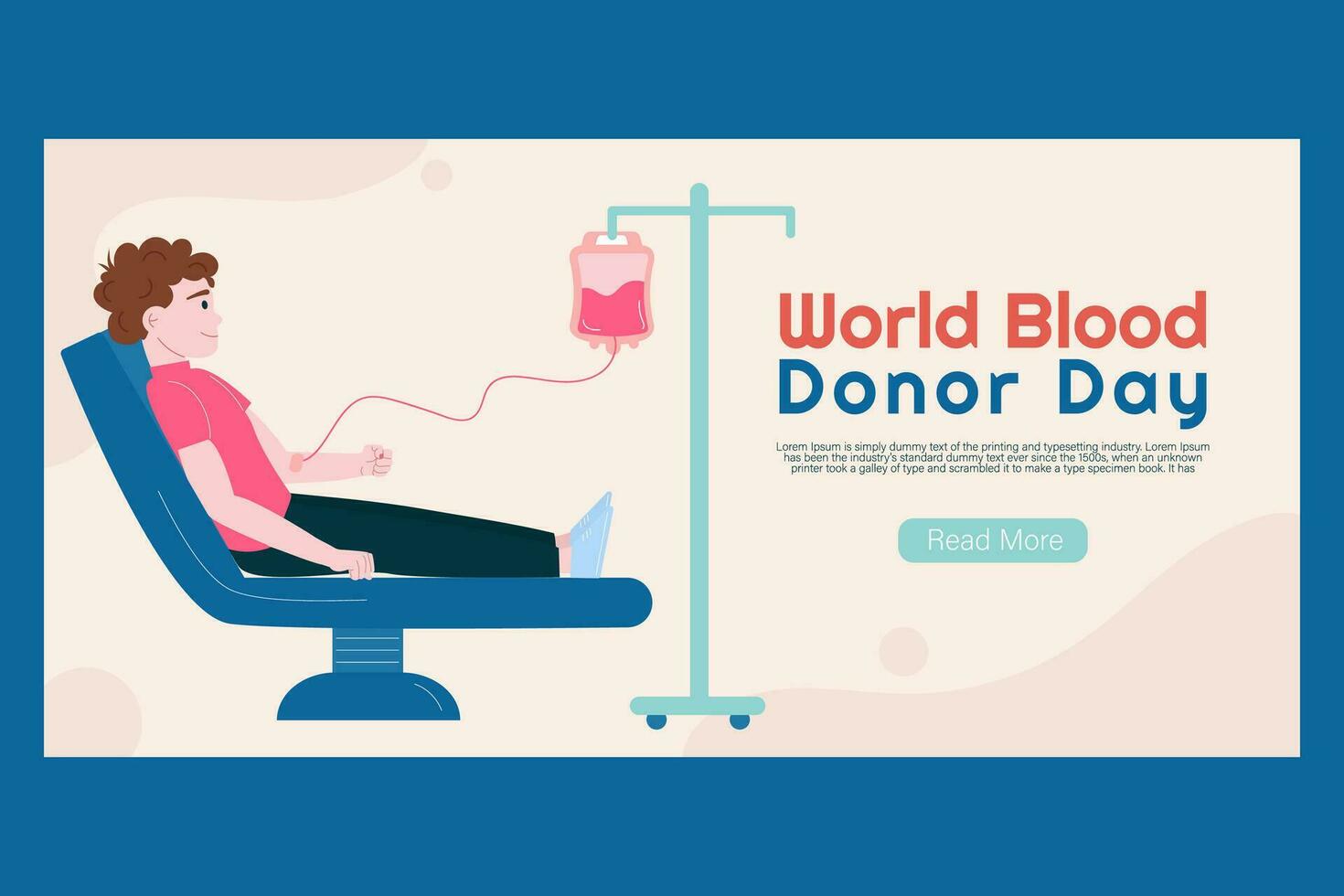 Hand draw world blood donor day banner vector