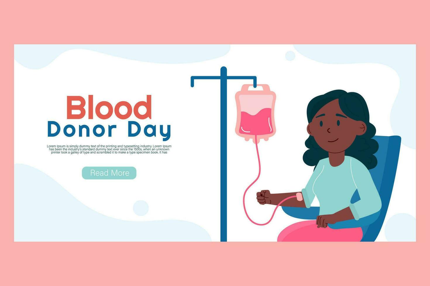 Hand draw blood donor day banner vector