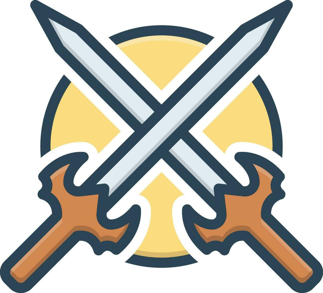 color icon for battlefield vector