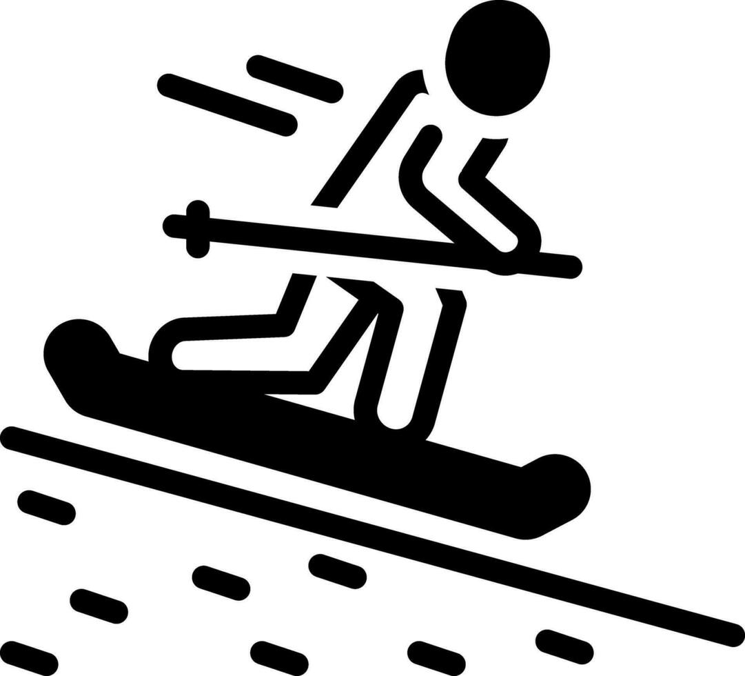 solid icon for skiing vector