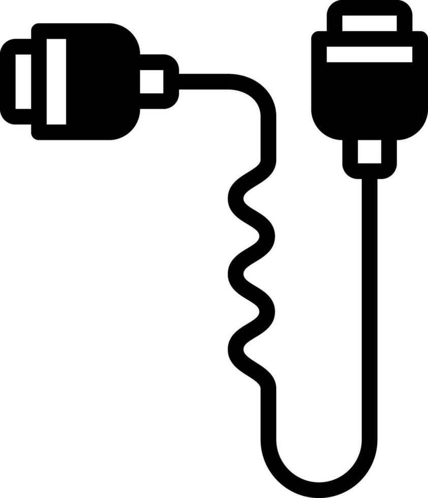 sólido icono para cable vector