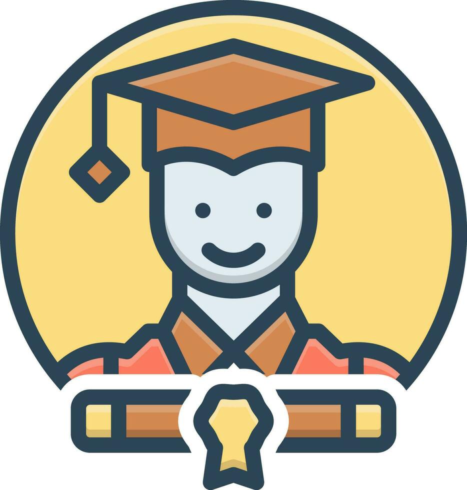 color icon for scholars vector