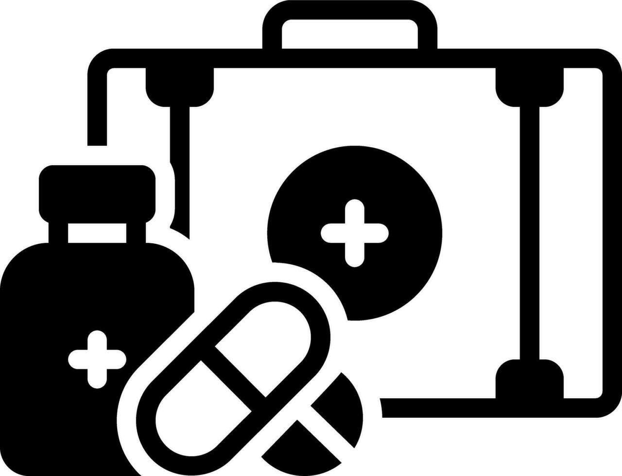 solid icon for medicare vector