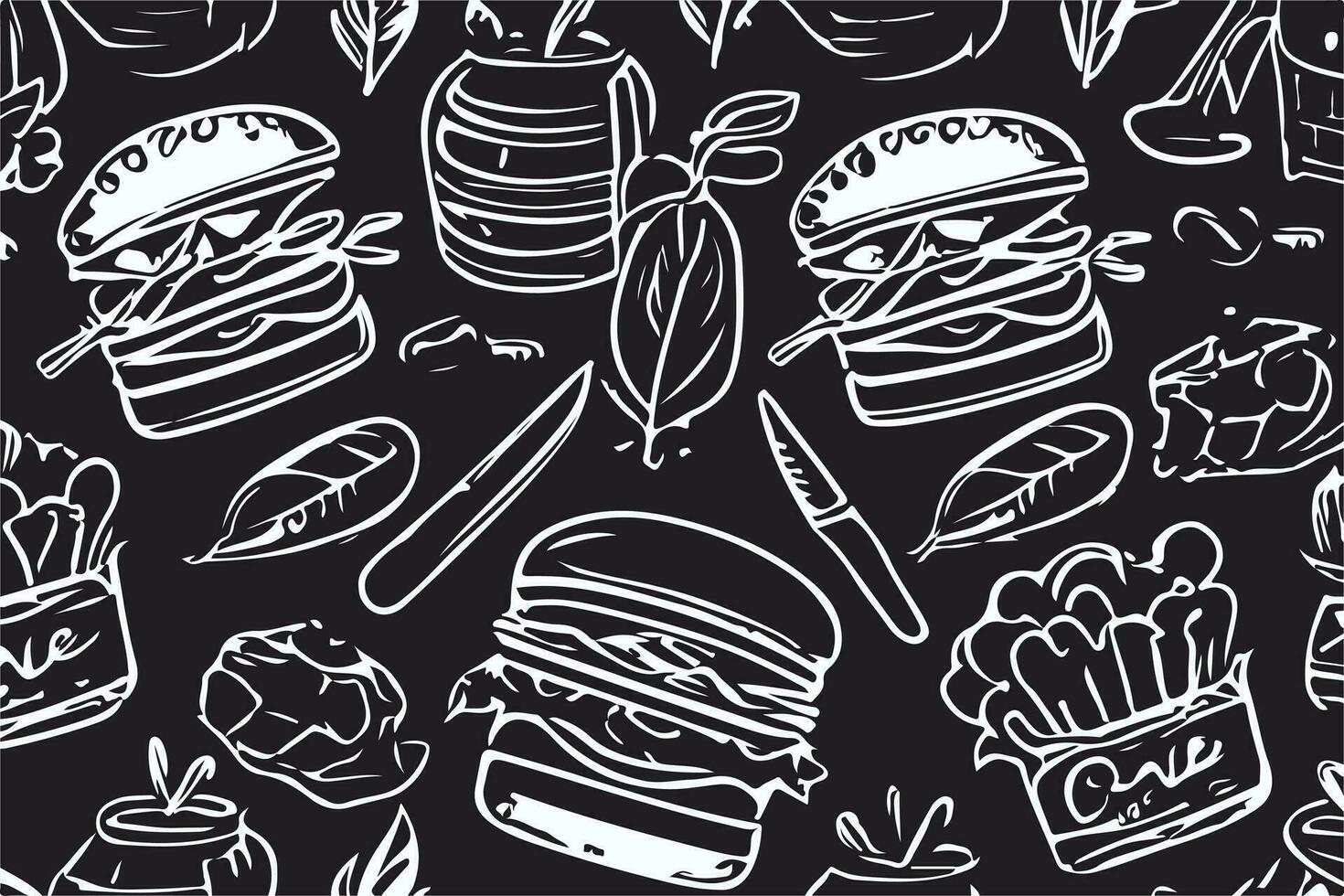 Barbecue grill hand-drawn outline doodle Set. BBQ Vector Illustration Barbecue party Sketch