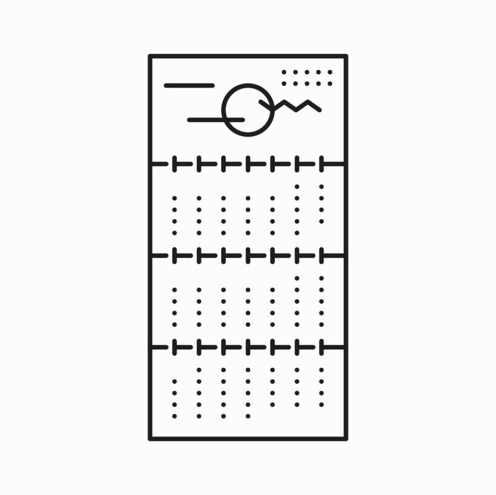 Year calendar with dates, agenda outline icon vector