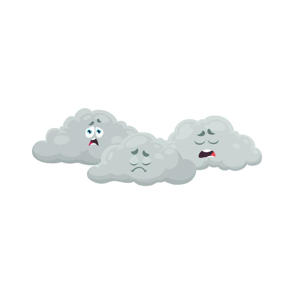 Cartoon cloud weather characters vector personages