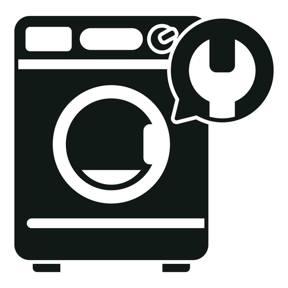 Turn on washing machine icon simple vector. After repair service vector