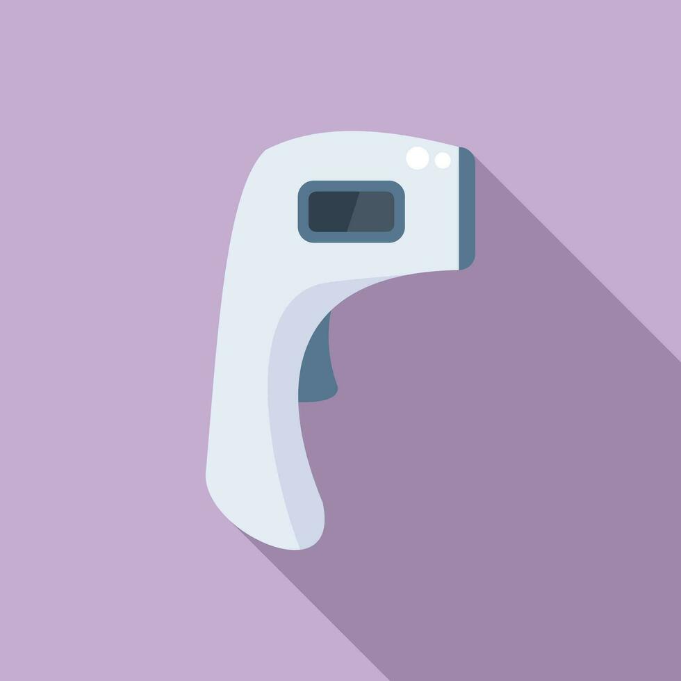 Laser thermometer health icon flat vector. Contact free equipment vector