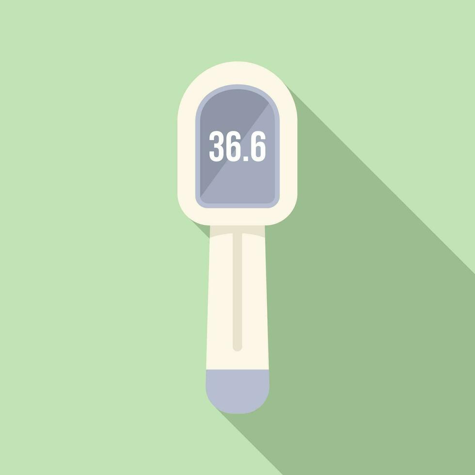 New laser thermometer icon flat vector. Scan distance vector