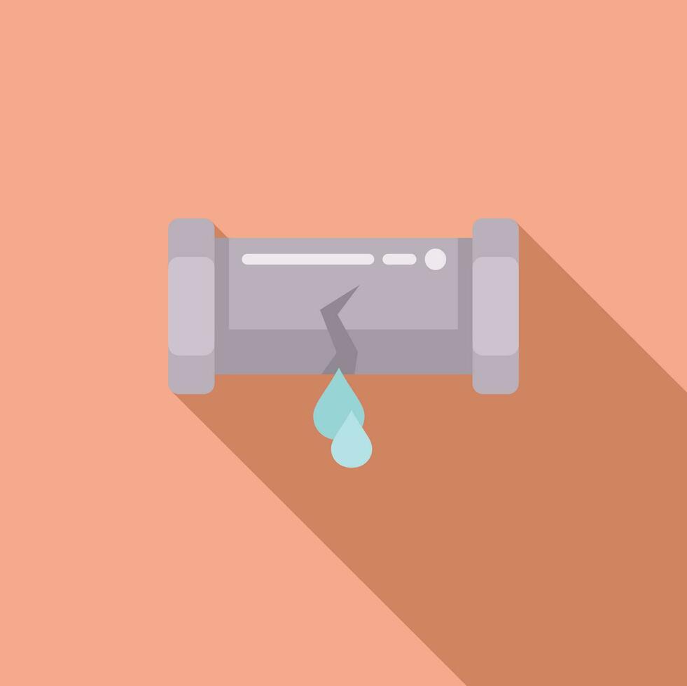 Broken water pipe icon flat vector. Fix service plumbing vector