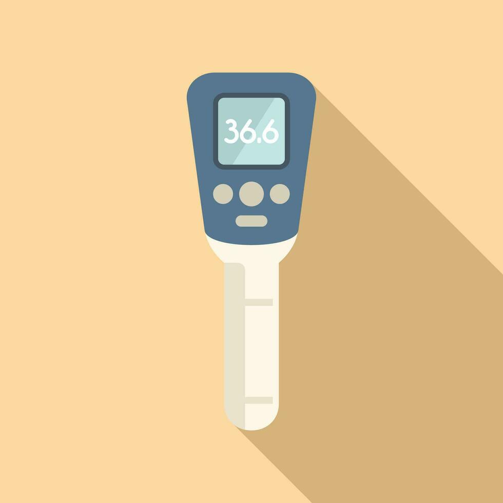 Normal temperature laser thermometer icon flat vector. Scan test care vector