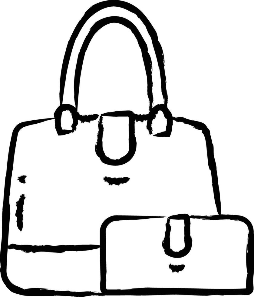 Handbag hand drawn vector illustration