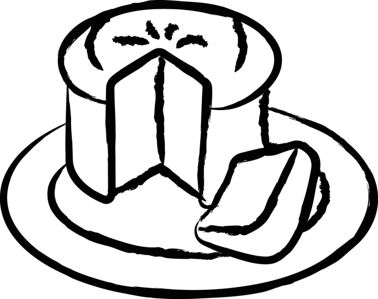 Panettone sweet hand drawn vector illustration