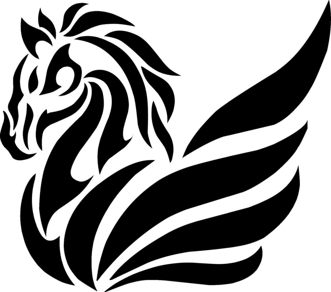 illustration vector graphic of tribal art Pegasus horse