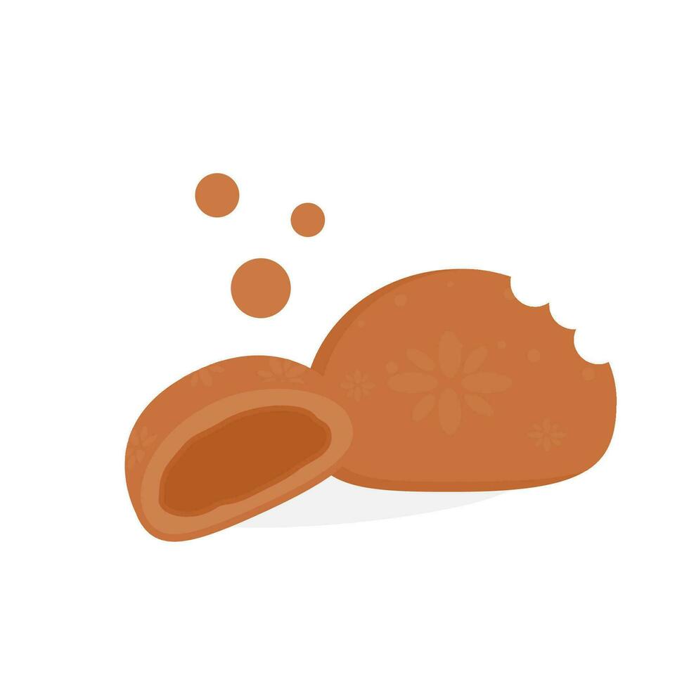 flat illustration mochi vector