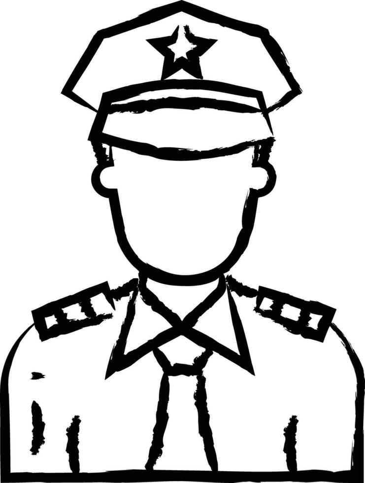 Police hand drawn vector illustration