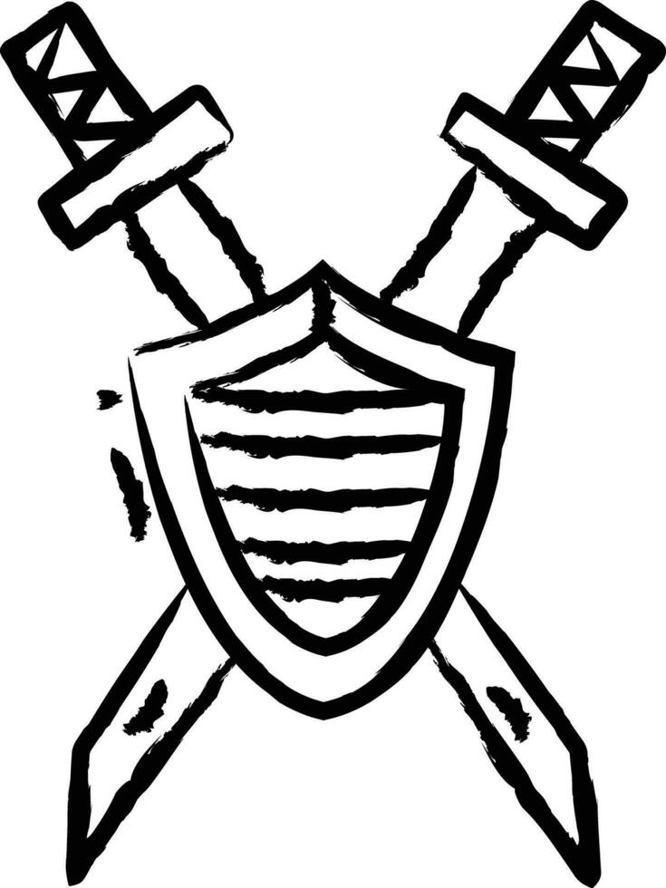 Samurai Shield hand drawn vector illustrations