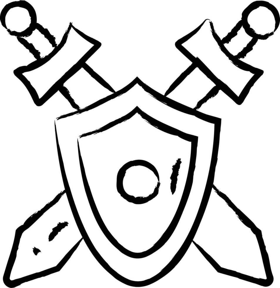 Warrior Shield hand drawn vector illustrations