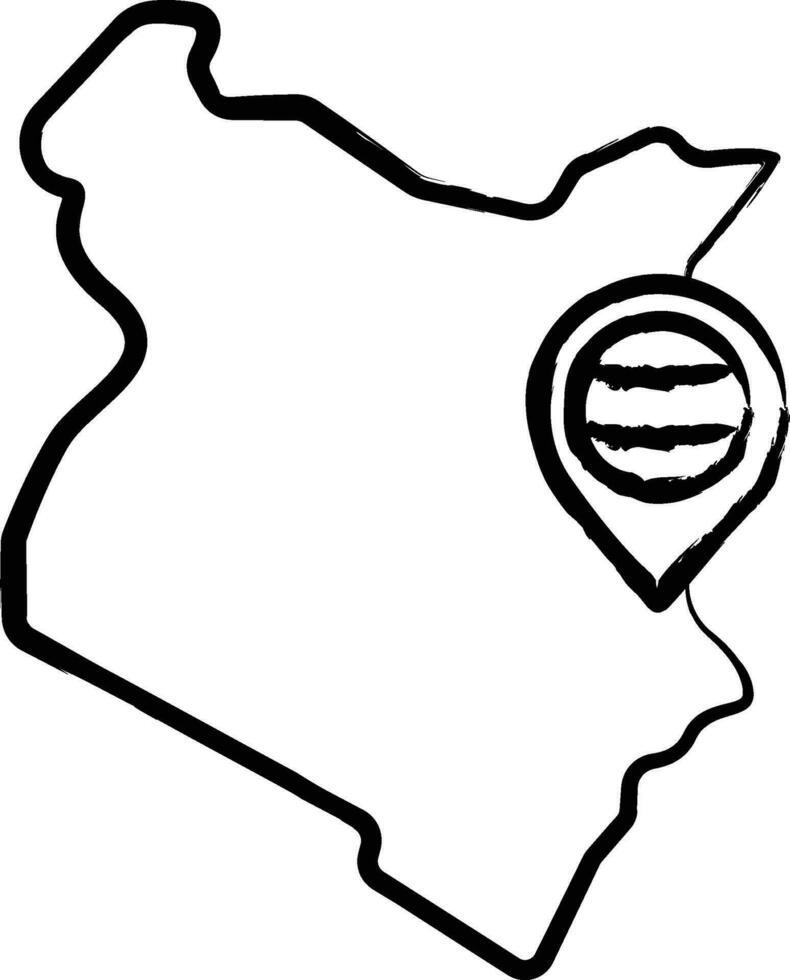 Kenya Map hand drawn vector illustration