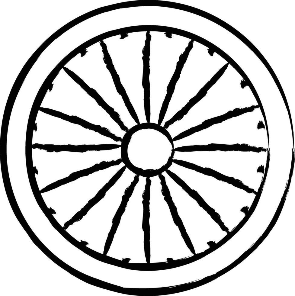 Dharma Wheel hand drawn vector illustration