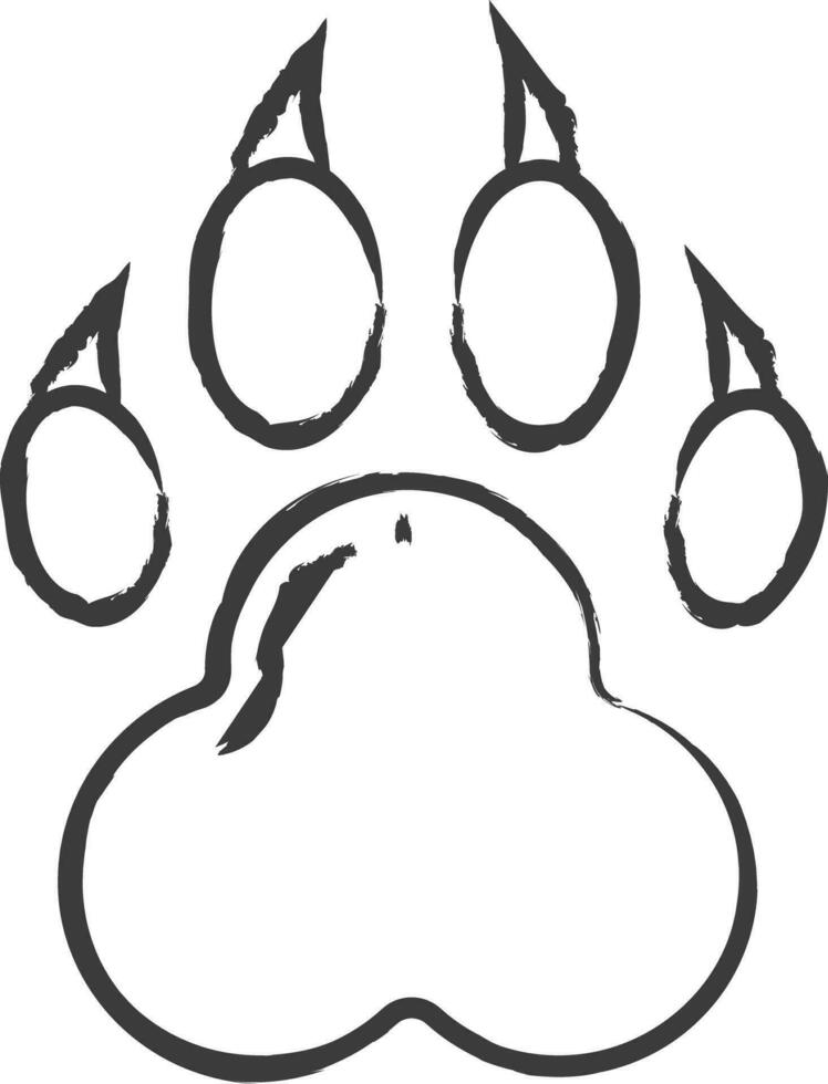 Animal foot print  hand drawn vector illustration