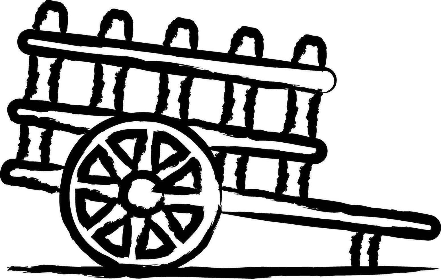 Bullock cart hand drawn vector illustration