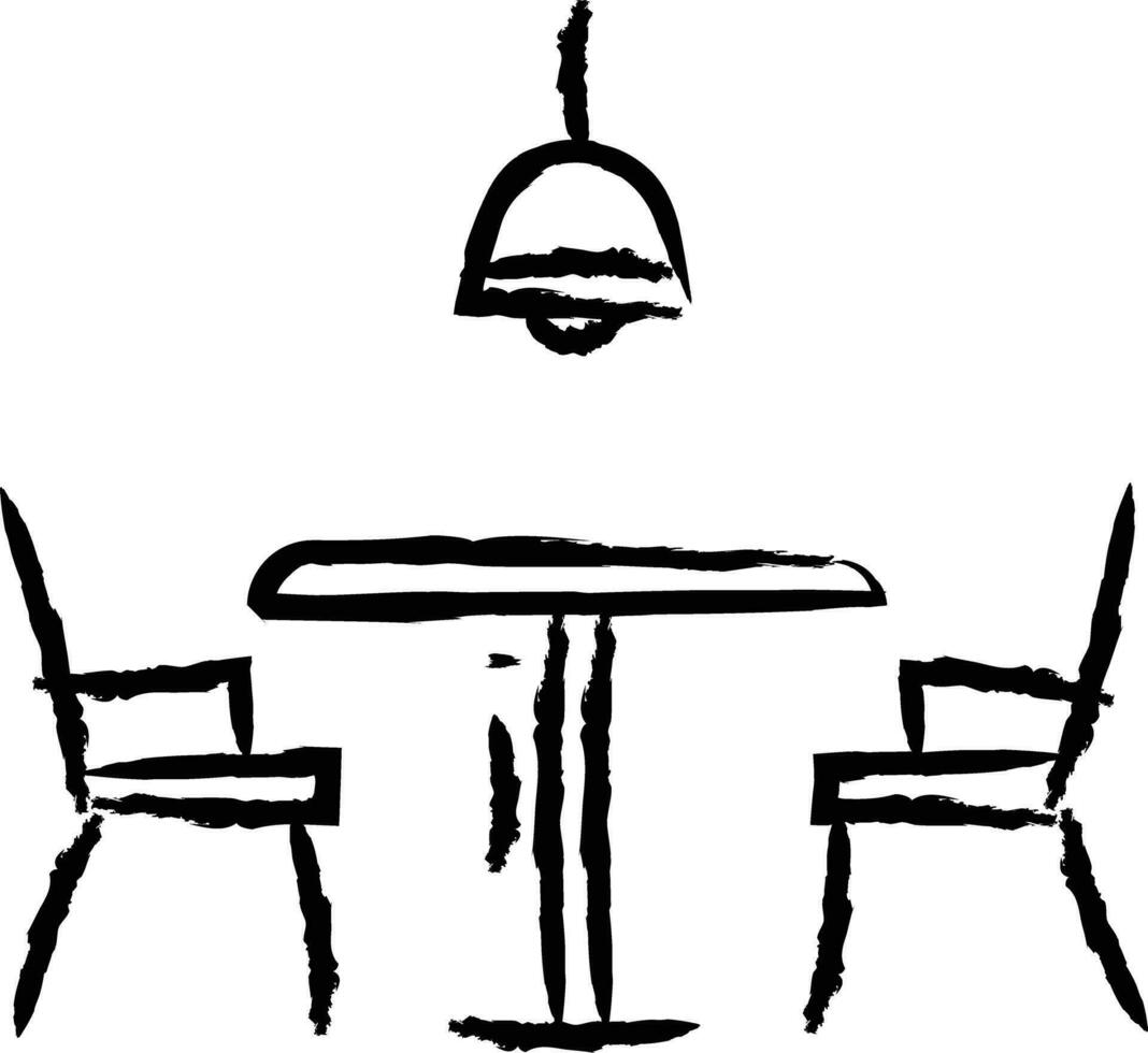 Restaurant table hand drawn vector illustration