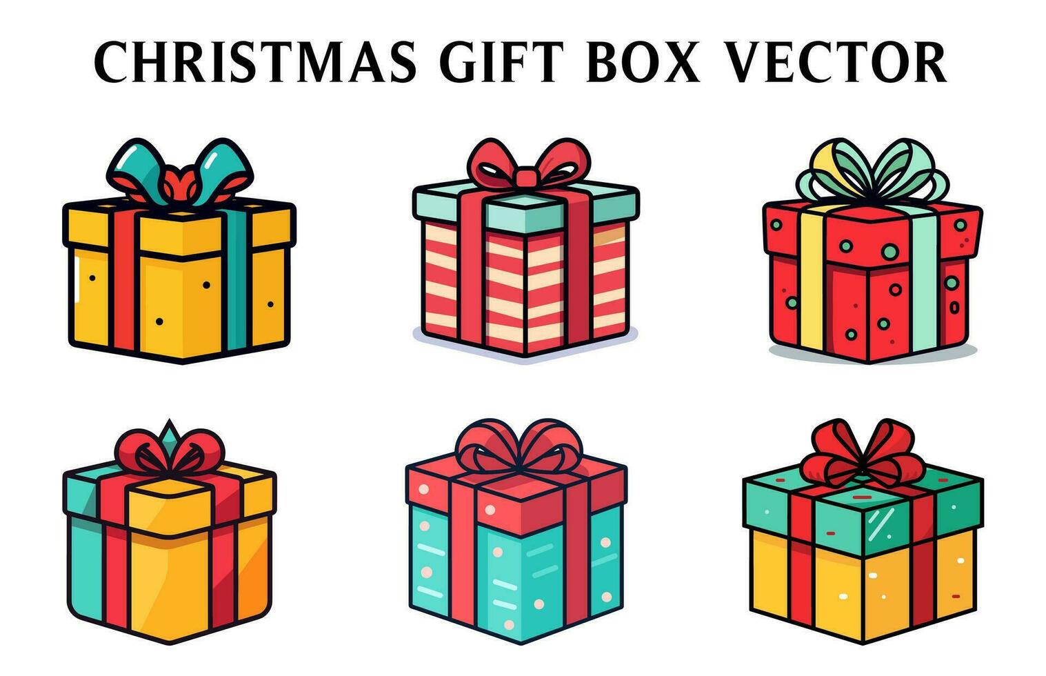 Navidad presente caja vector manojo, Navidad vistoso regalo caja ilustración conjunto