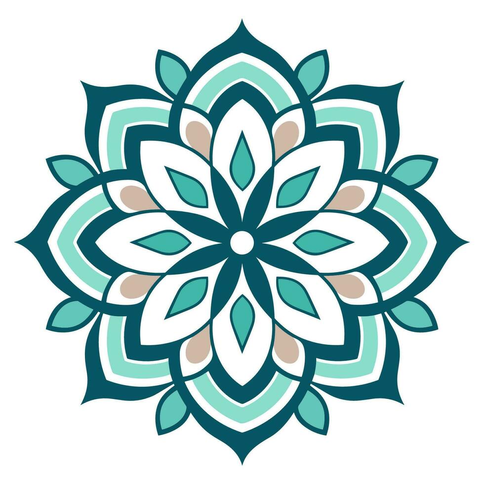 Decorative Circular Mandala vector isolated on a white background, abstract colorful mandala