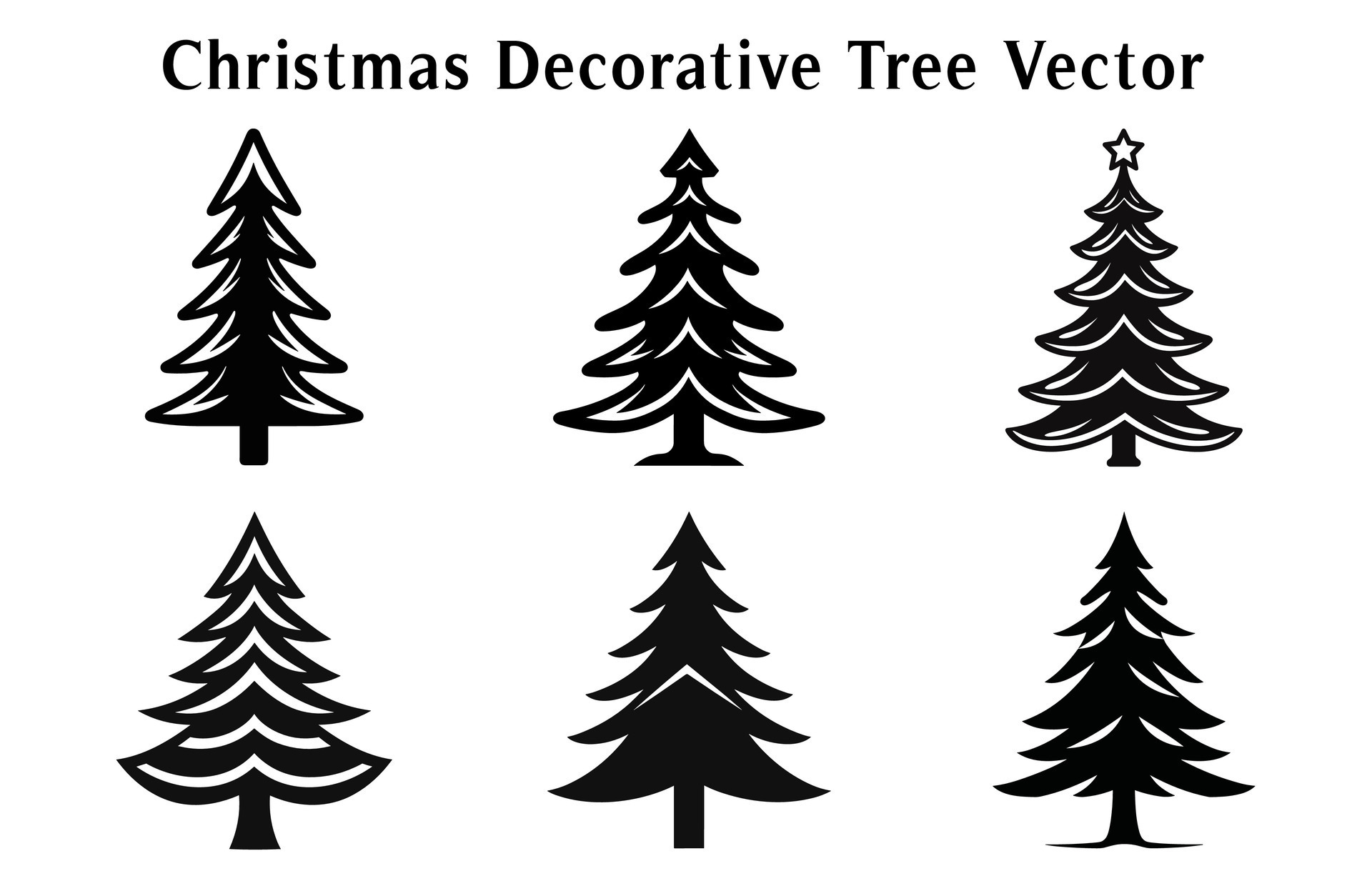 Christmas tree Vector Silhouettes Free 34810593 Vector Art at Vecteezy