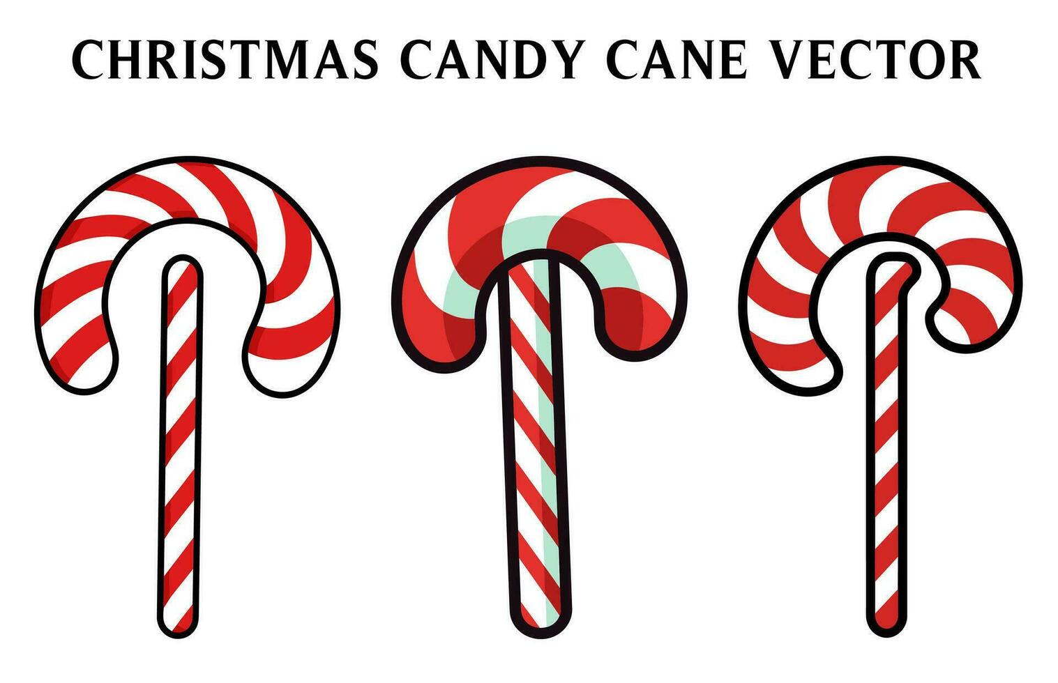 Christmas Candy Cane Clipart Bundle, Christmas Candy Cane Vector illustration