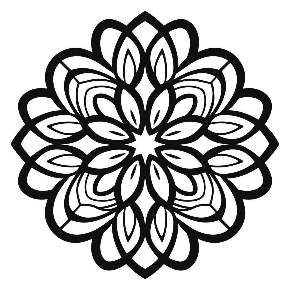 Decorative Circular Mandala vector isolated on a white background, abstract outline floral mandala
