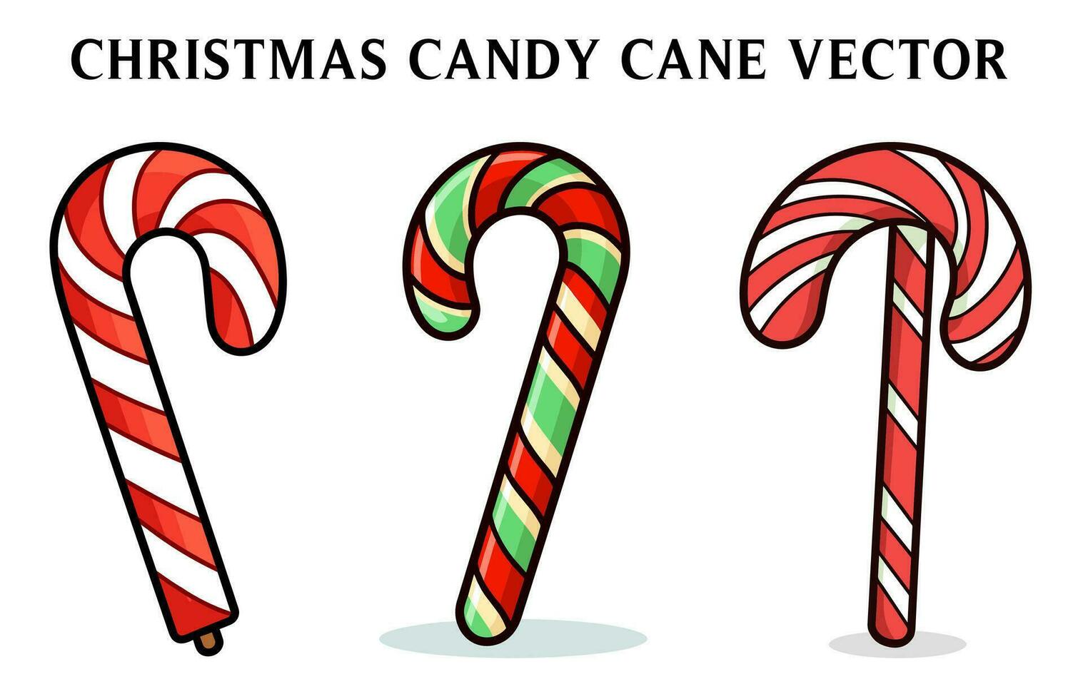 Christmas Candy Cane Clipart Bundle, Christmas Candy Cane Vector illustration