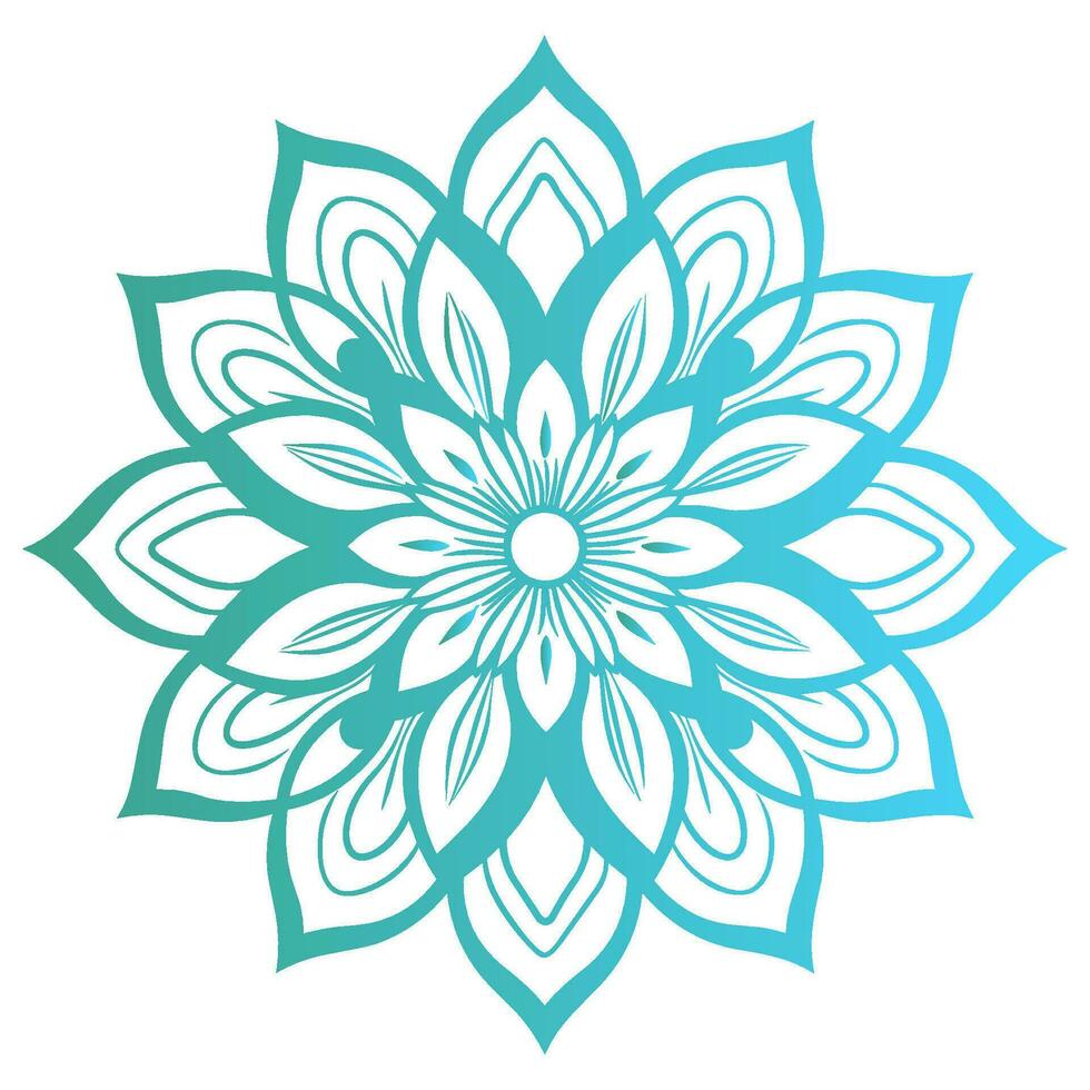 Doodle Flower Mandala vector isolated on a white background, abstract outline mandala icon
