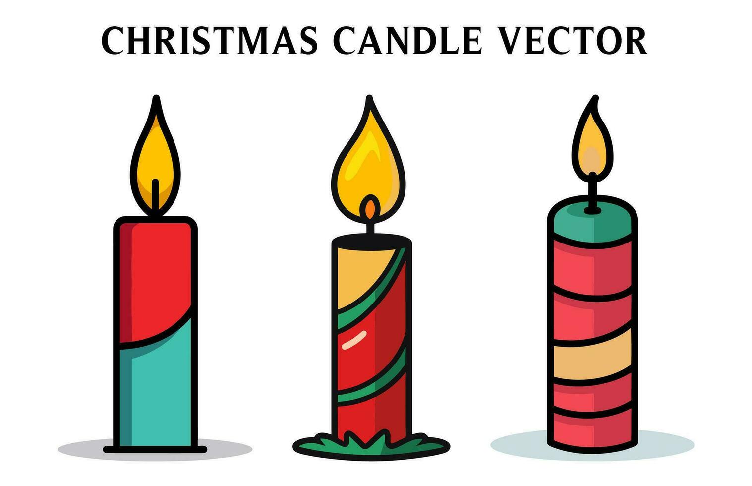 Christmas Candle Vector illustration Free