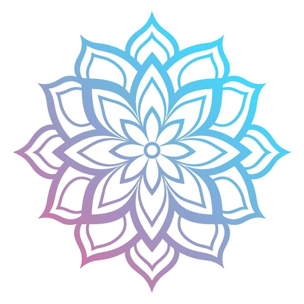Doodle Flower Mandala vector isolated on a white background, abstract outline mandala icon