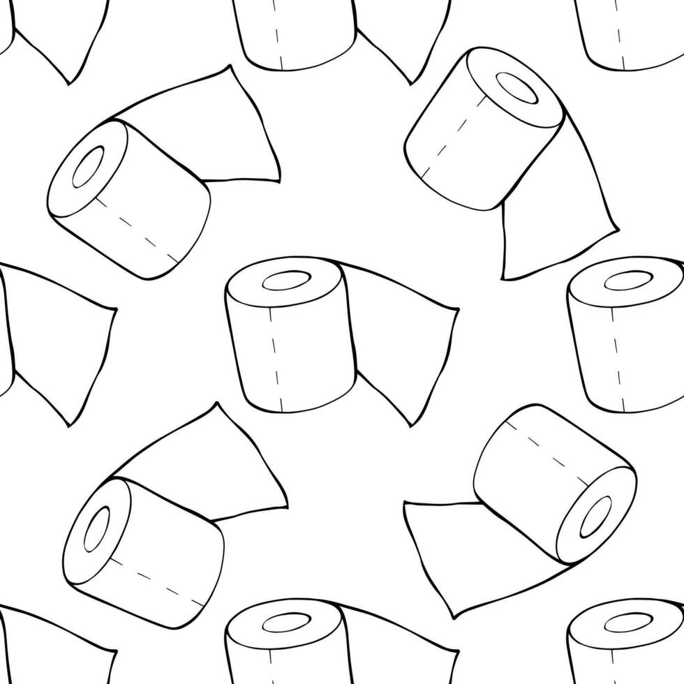 rollos de papel higiénico de patrones sin fisuras. ilustración vectorial vector