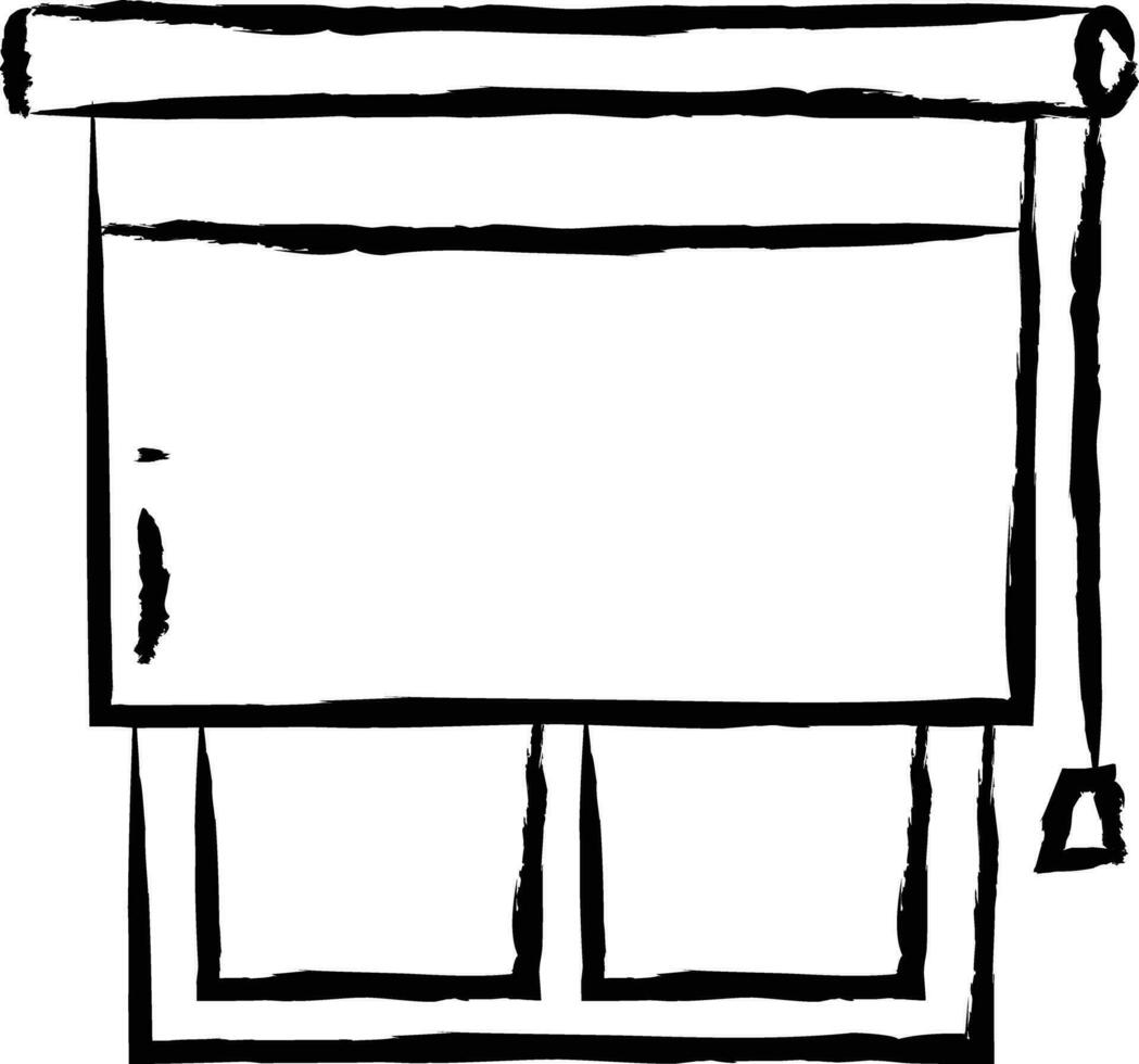 Window curtain hand drawn vector illustration