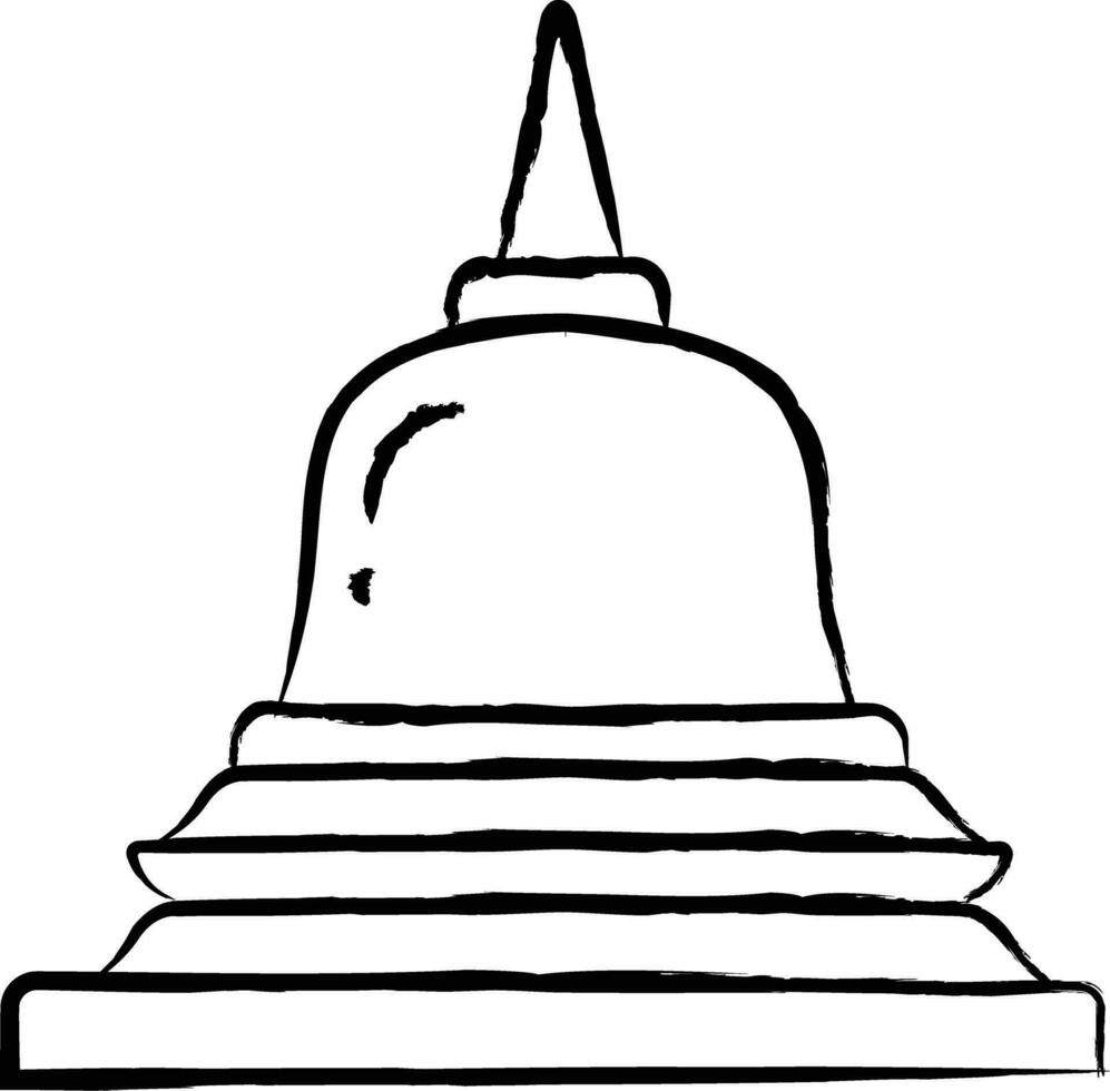 Borobudur hand drawn illustration vector