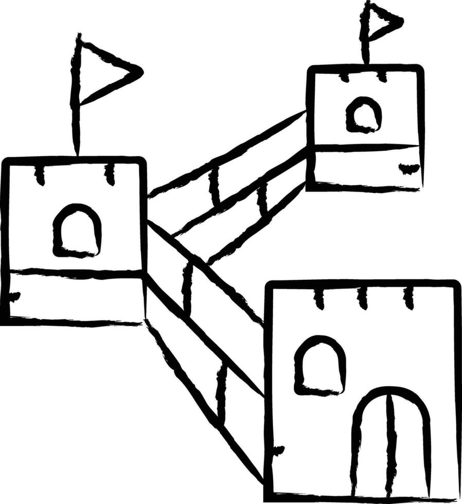 Great Wall hand drawn illustration vector