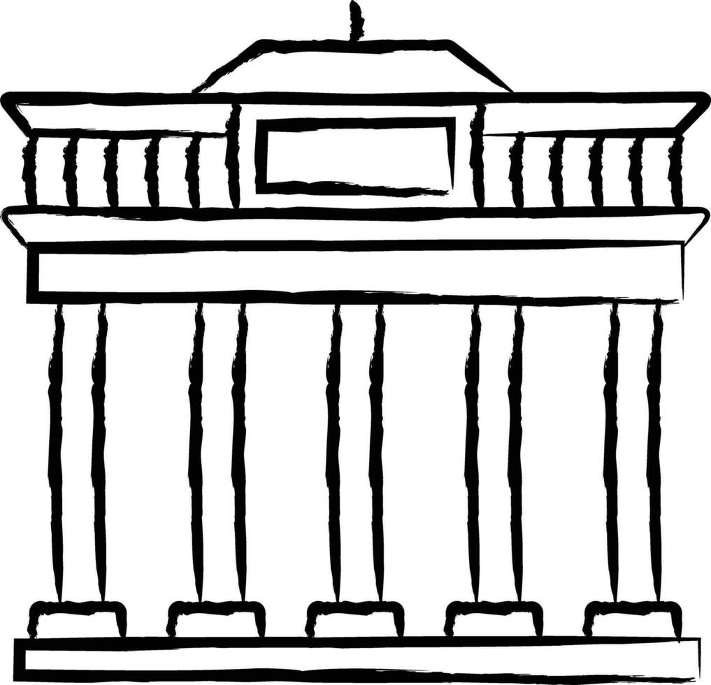 Brandenburg Gate hand drawn illustration vector