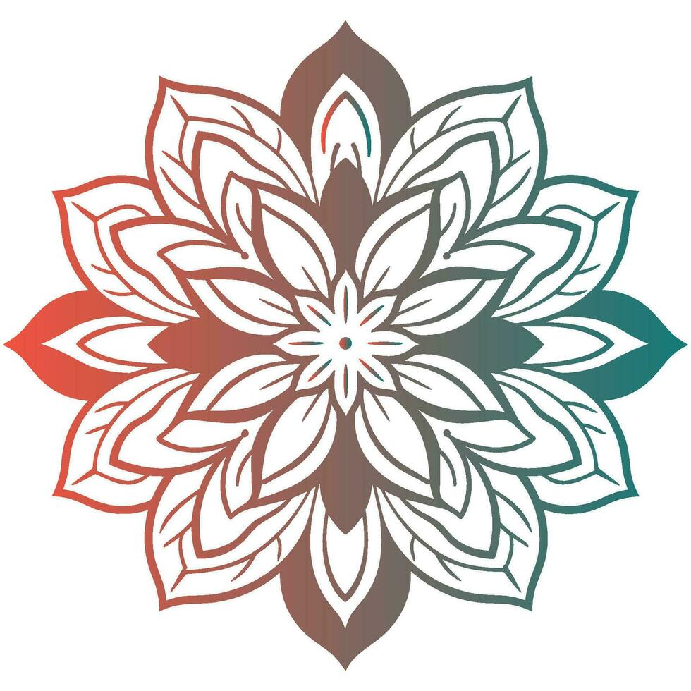 Doodle Mandala vector isolated on a white background, abstract Colorful pattern mandala